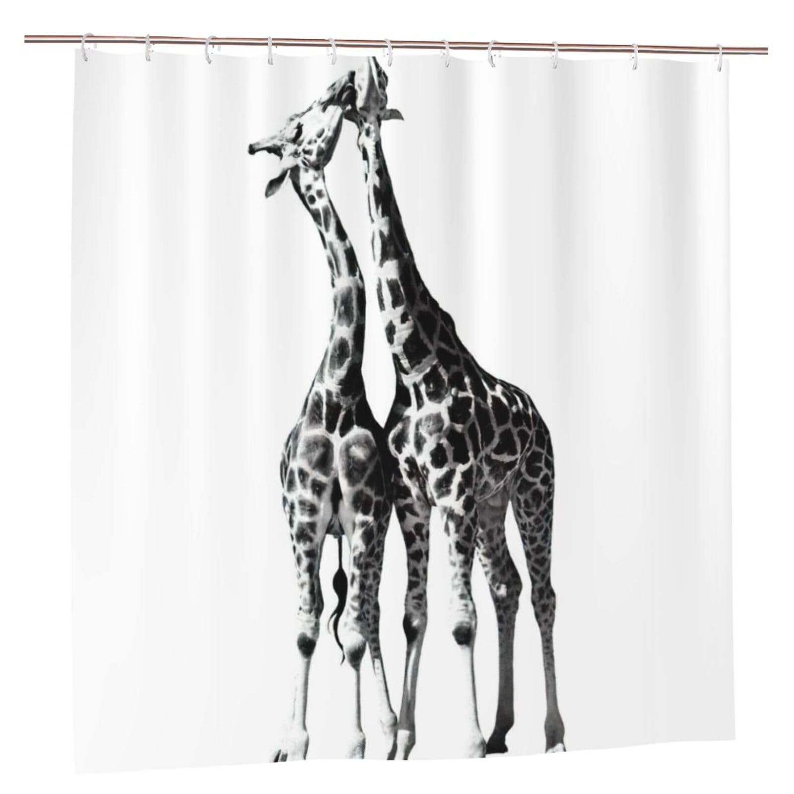 Rideau de douche imprimé girafe africaine 183x183cm accessoire salle de bain