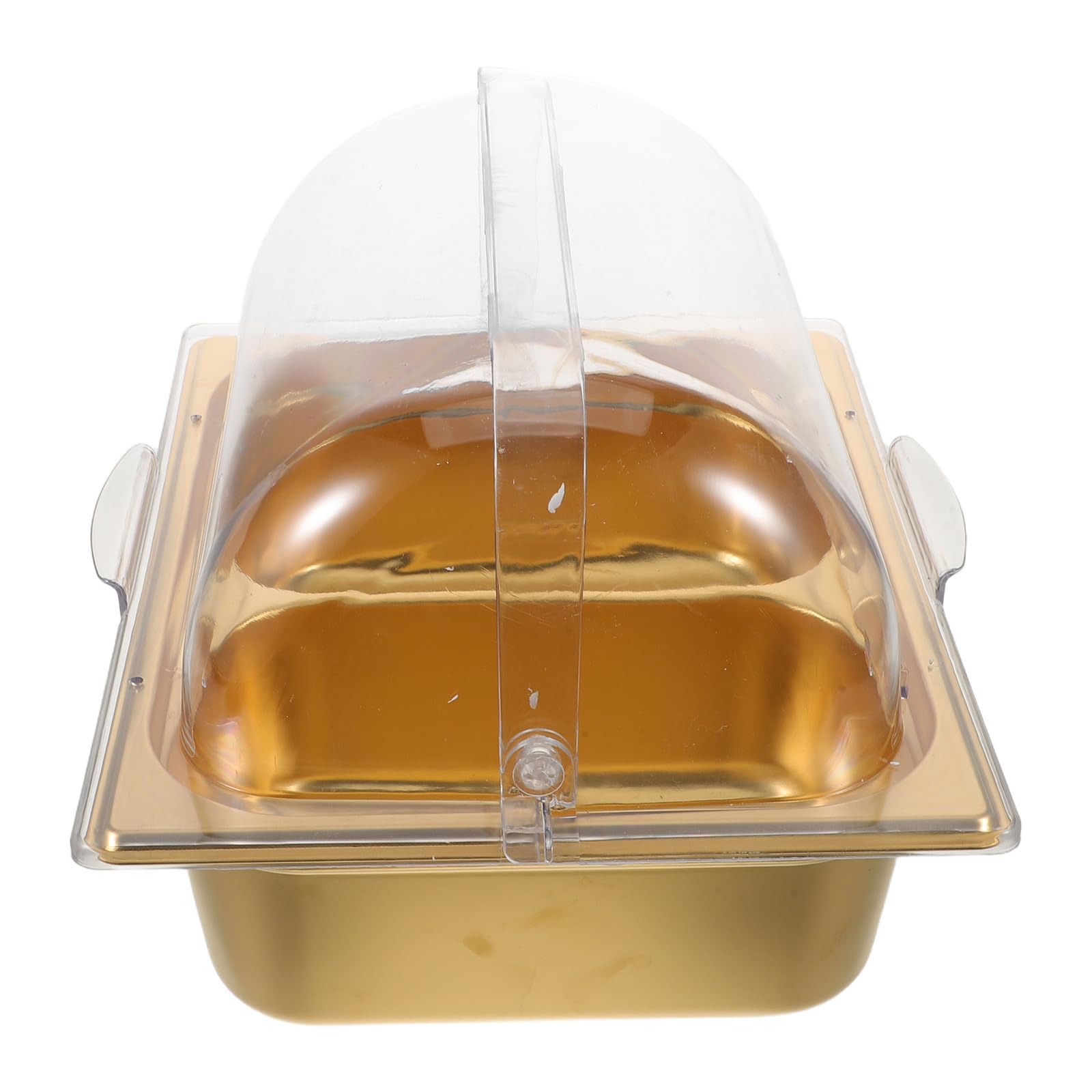 Plat de Service en Acier Inoxydable Double Compartiment pour Buffet | Finition Or, Séparation des Aliments, Nettoyage Facile, Usage Traiteur Cuisine Professionnelle