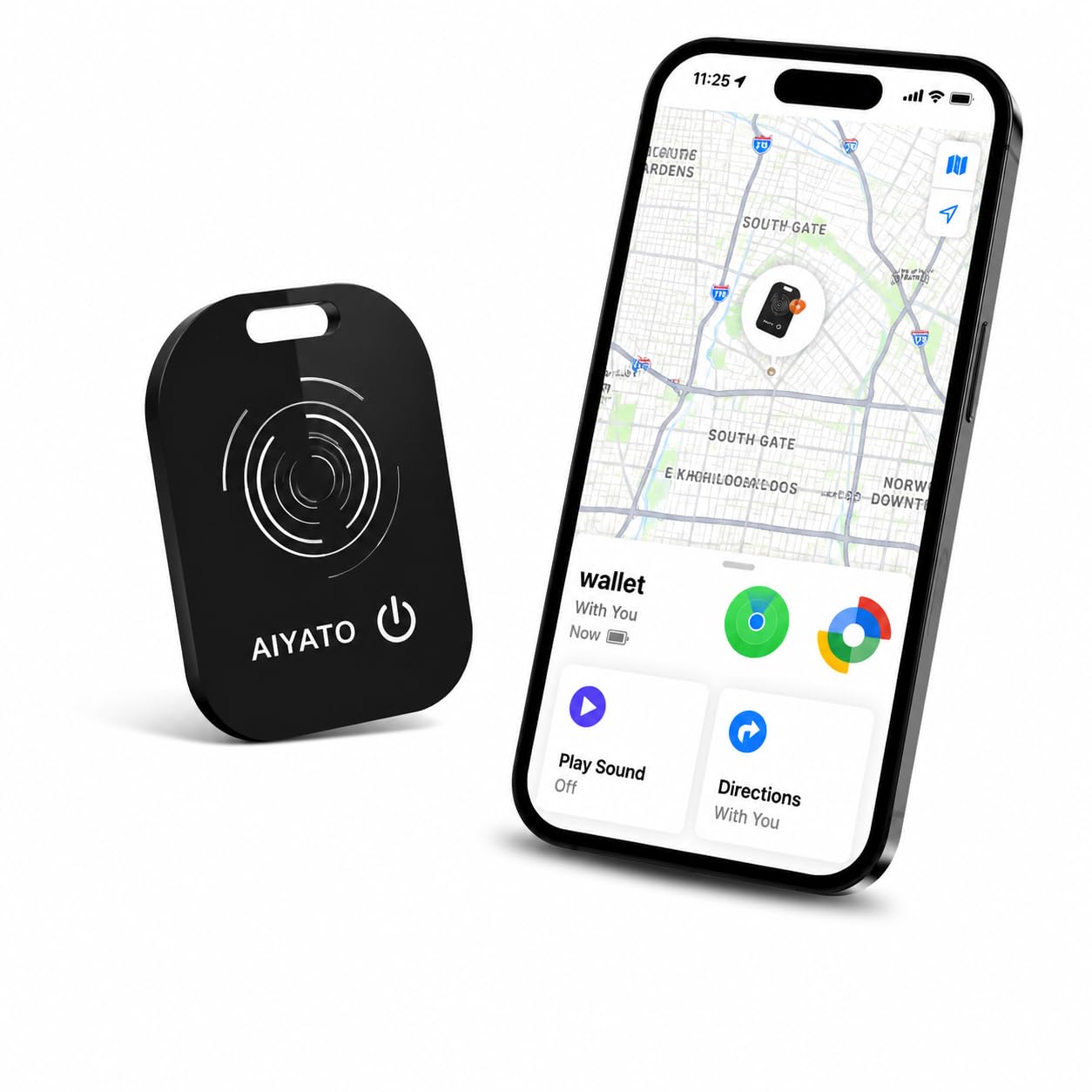 Mini carte Smart Finder, carte de suivi de portefeuille avec batterie rechargeable sans fil, fonctionne avec Apple Find My et Google Find Hub, localisateur d'articles Bluetooth pour portefeuille, sac