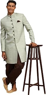 vastramay Men Silk Blend Casual Style Sherwani Set Imported Fabric Designer Indowestern and Pant style Pyjama-picture-16