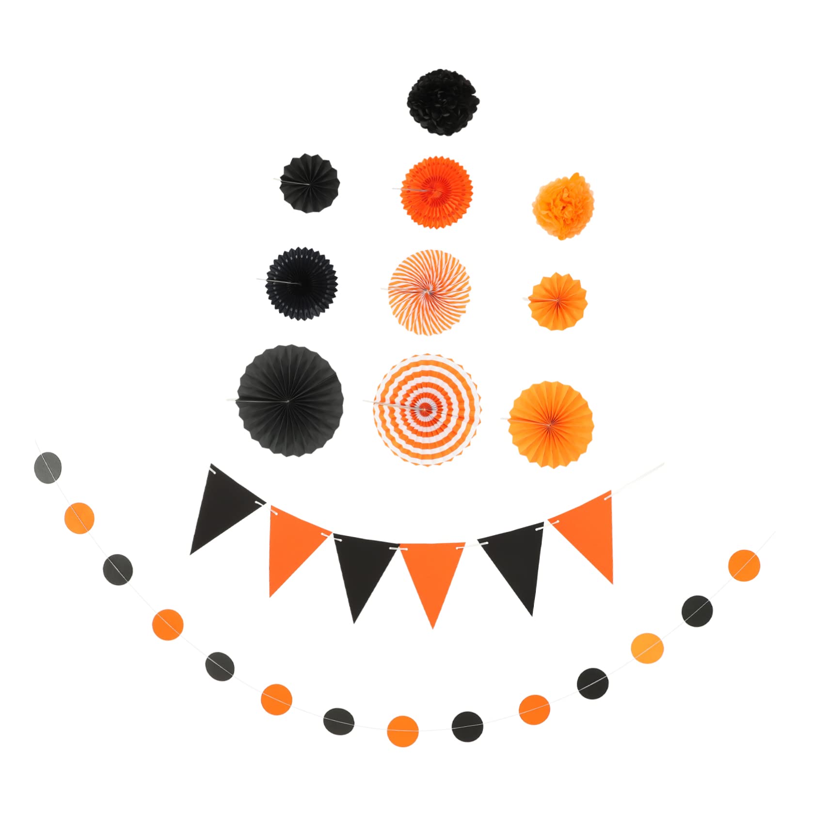 Alasum 4 zestawy wachlarz origami, papierowy wachlarz, wisząca dekoracja, baner, dekoracje ślubne na ceremonię, Happy Halloween, przyjęcie, baner, papierowy, okrąg, girlanda, dekoracje na Halloween