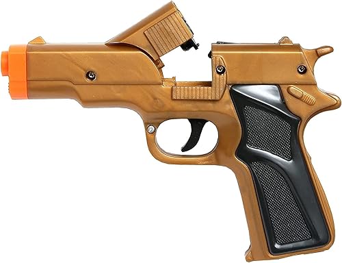 Miniatura 3 de Innovarix Juego de 2 pistolas con tapa dorada, 6.5 pulgadas, pistolas revólveres de plástico de 8 disparos (paquete de 2)