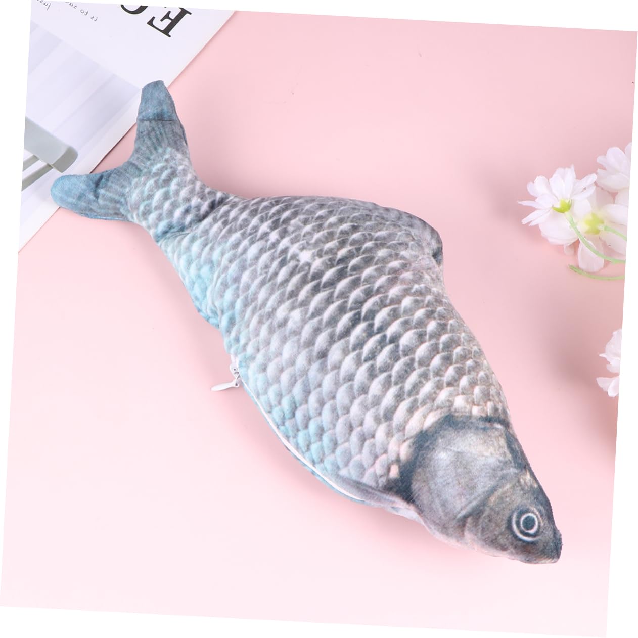 VANZACK 3pièces Jouet Poils De Poisson Électrique Rechargeable pour Chat Stimule Instinct De Chasse des Chats Amusant Saut De Poisson Peluche Style Crucian