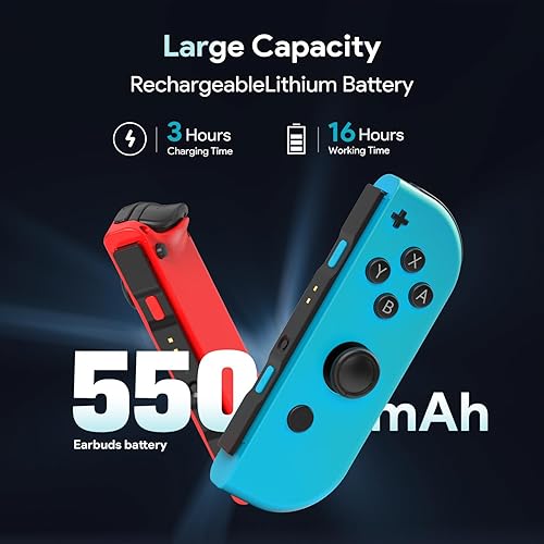 Miniatura 6 de Ambfina Wireless Controller Compatible with Switch, Replacement for Switch, Wireless Left and Right Controllers Support Dual Vibration