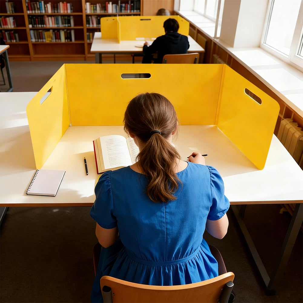 Lot de 24 cloisons de séparation pliables pour bureau avec 72 étiquettes nominatives, portables, multicolores, pare-vue, cloisons étanches, pour l'école, le bureau, la bibliothèque, 42 x 36