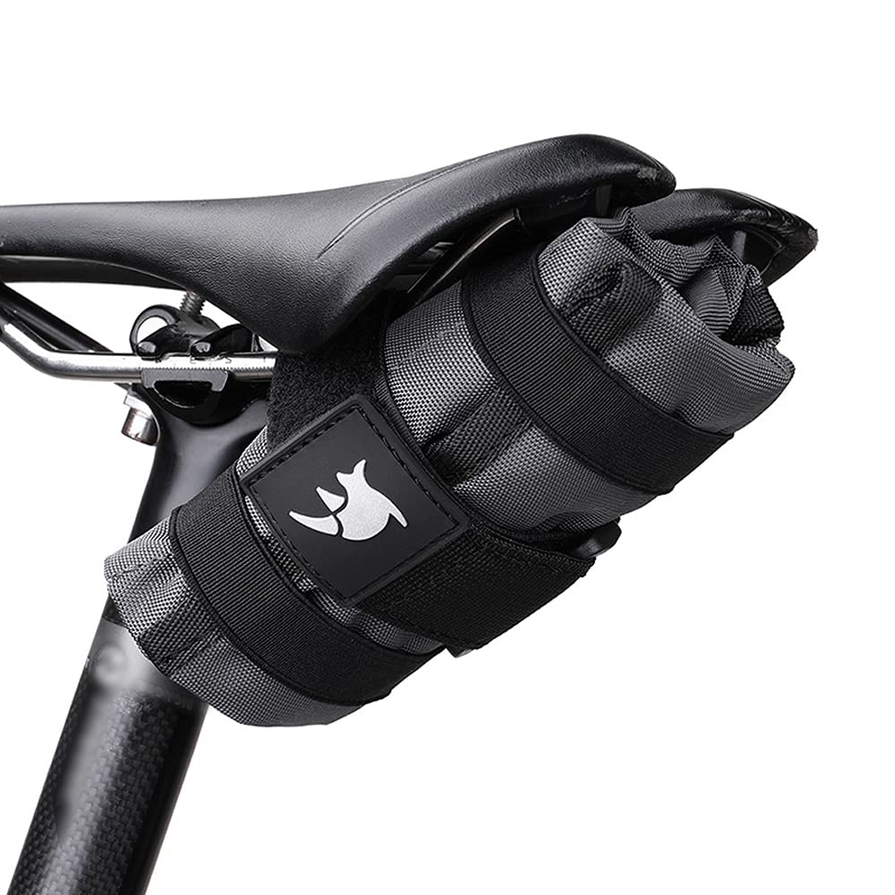 Tool Storage Bag Folding Portable Tool Bags Foldable Bag Bike Saddle Bag (Grey) -Layfoo