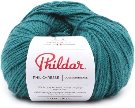 Superwash Baby Wool Yarn for Knitting and Crocheting, 3 or Light, DK, Leight Worsted Weight, Phildar Caresse Canard