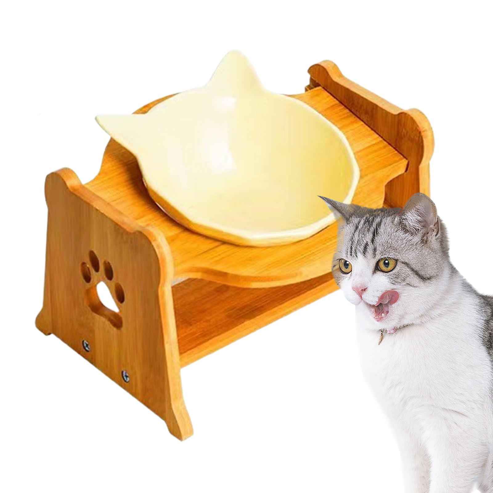 Gamelle pour chat simple et haute dotée d'une base stable antidérapante