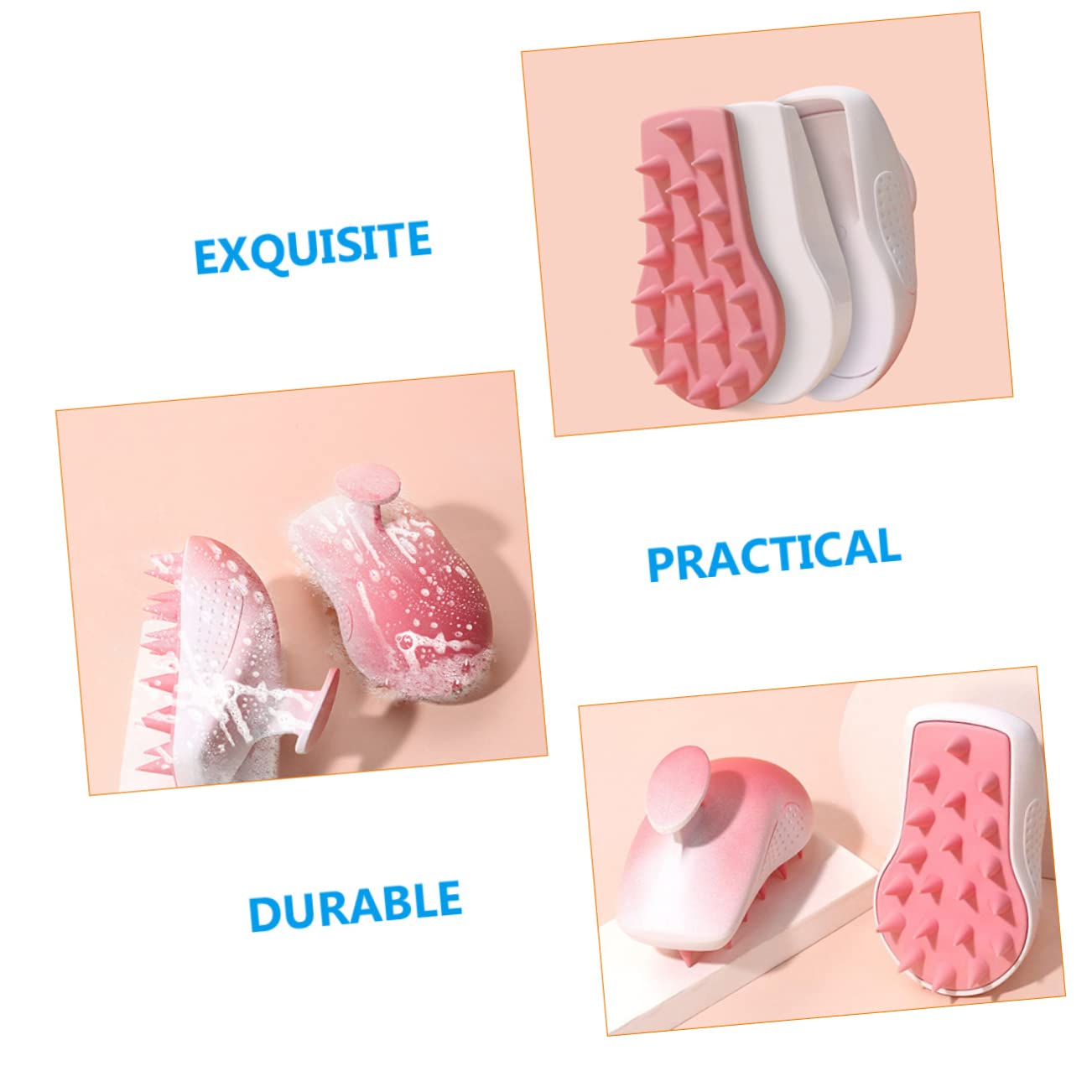 4 Pezzi Shampoo da massaggio massaggiatore cuoio capelluto scalp brush scalp massager shampoo massaggiatore pennello cuoio capelluto spazzola per lavare i scocca in abs