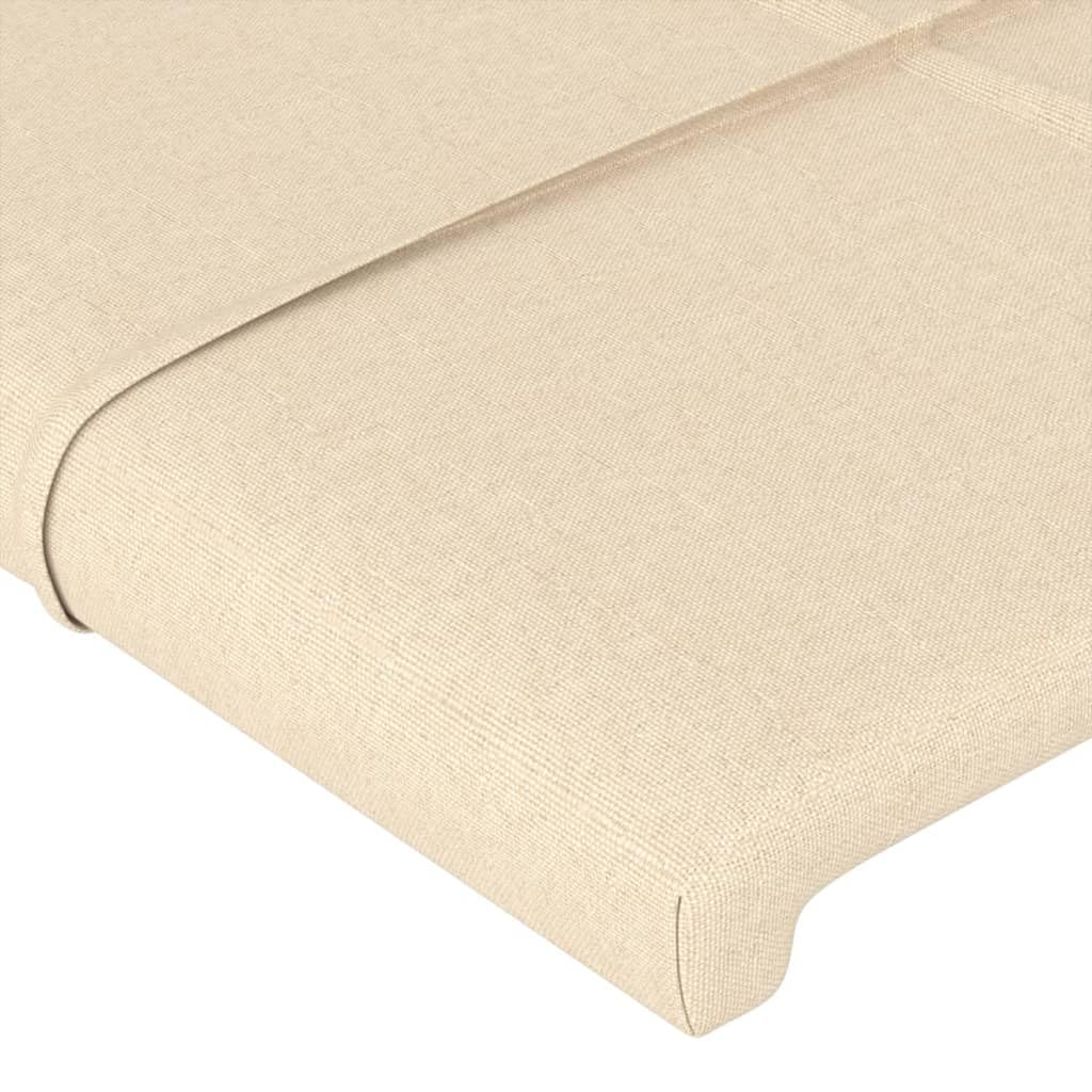 Cabecero LED color crema, 183 x 16 x 118/128 cm, altura regulable, incluye 2 tiras LED de 55 cm, IP65, USB, 5 V, tela a base de madera, alerce, diseño moderno para dormitorio juvenil