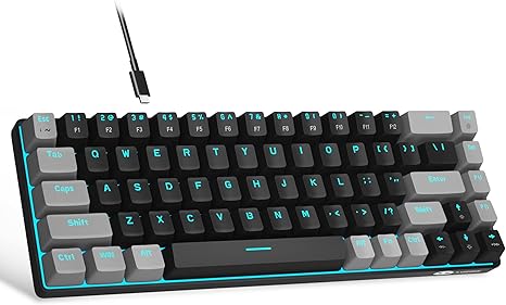 Teclado portátil 60% mecânico para jogos, MageGee MK-Box LED retroiluminado compacto 68 teclas mini teclado com fio para escritório com interruptor vermelho para Windows Laptop PC Mac - preto/cinza Menor preço em Teclado portátil 60% mecânico para jogos, MageGee MK-Box LED retroiluminado compacto 68 teclas mini teclado com fio para escritório com interruptor vermelho para Windows Laptop PC Mac - preto/cinza