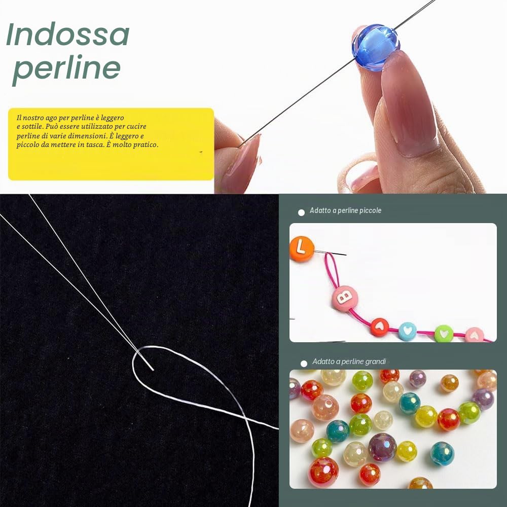 Aghi per Perline Grandi Occhi 5 Pezzi per Creazione Gioielli