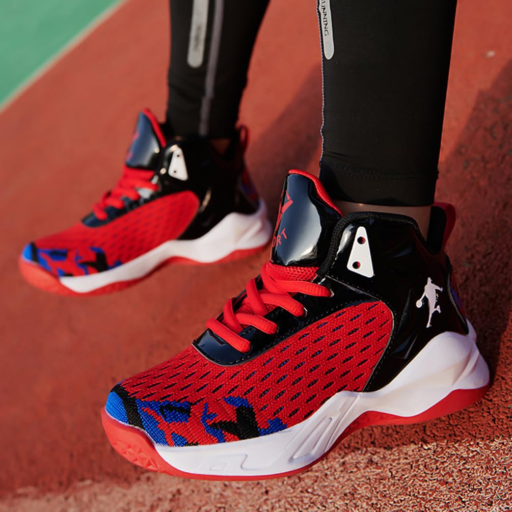 Zapatillas de Baloncesto para Niños Transpirable Zapatillas de Deportivas Moda Zapatos de Baloncesto Antideslizantes Zapatillas de Bsquetbol Aire Libre Ligeras Zapatos de Running