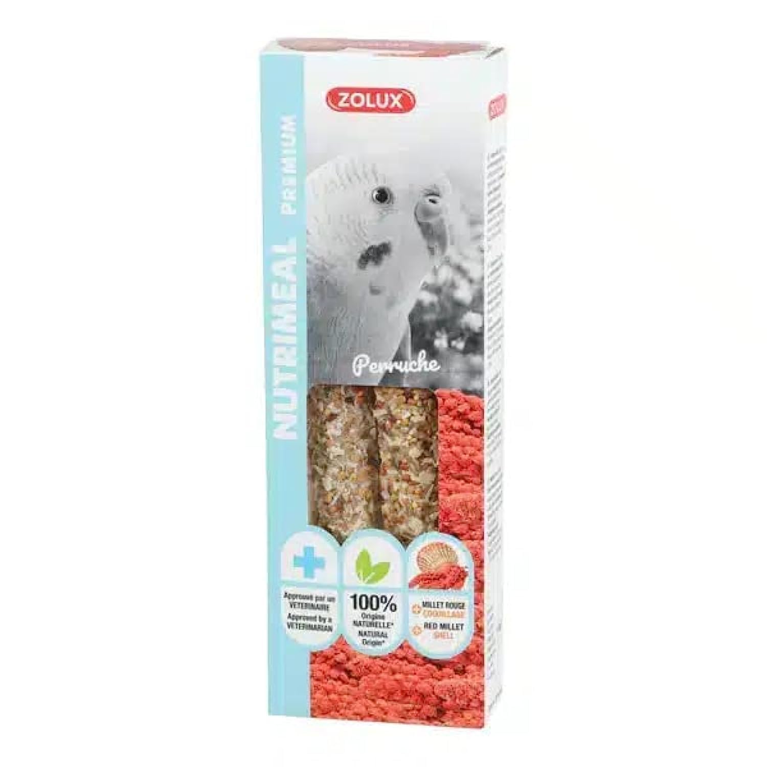 Zolux - Friandises 2 Sticks Premium Millet Rouge pour Perruche, pour Oiseaux