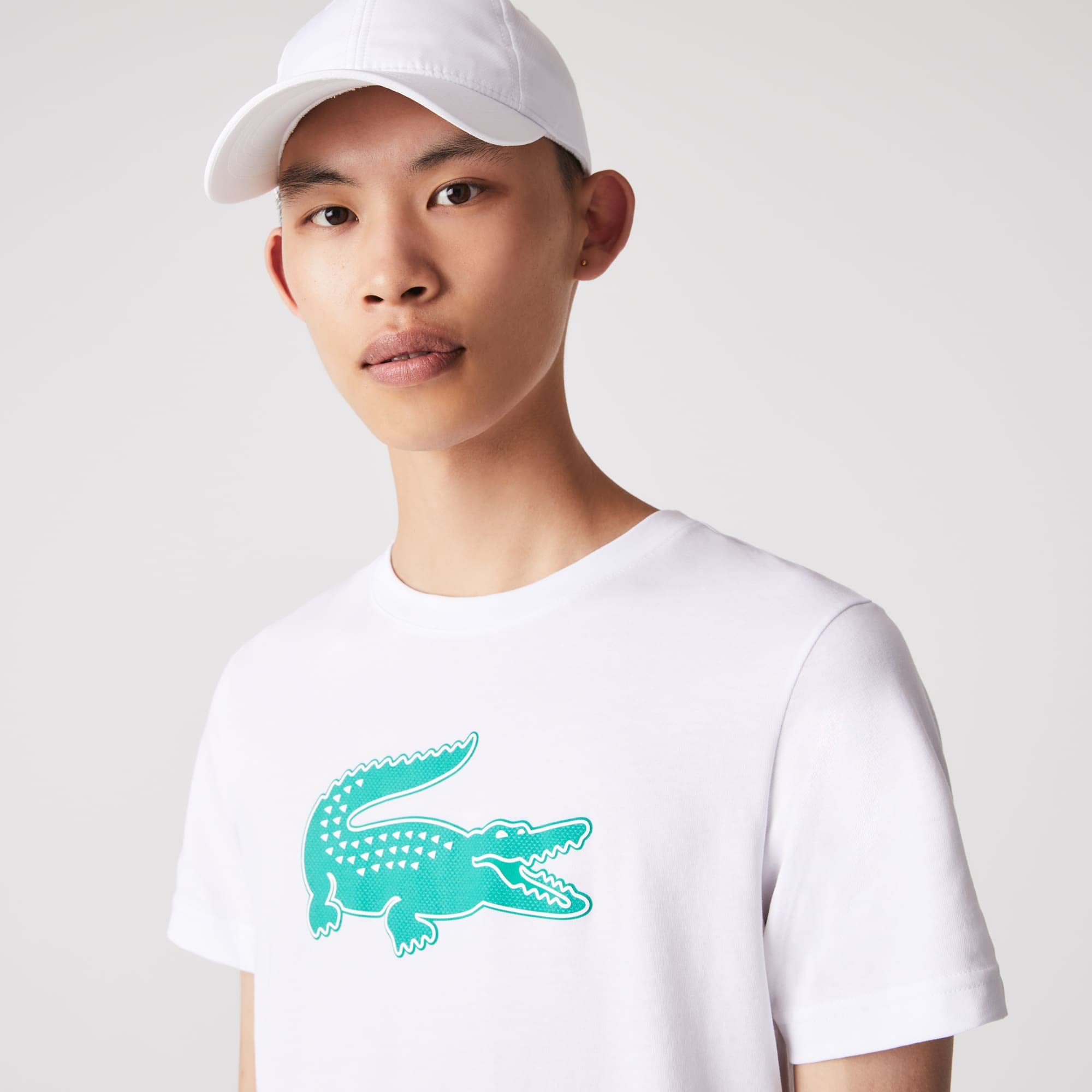 Lacoste Sportowa koszulka męska, Biały/werdier, XXL