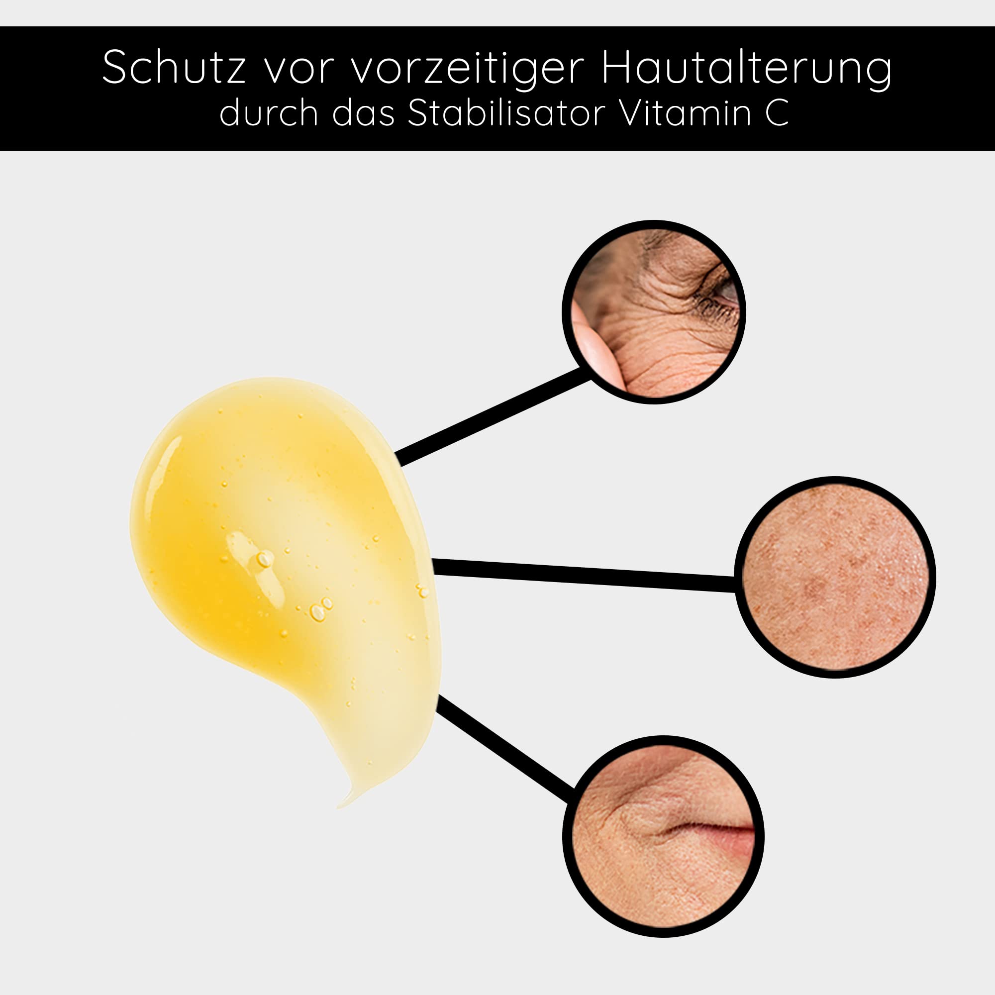 RAU Cosmetics Triple Vitamin C Serum 100 ml - Gesichtsserum mit 3-fach Vitamin C & Irish Moss Alge - Anti-Aging Pflege für Strahlenden Teint & Ebenmäßige Haut - Vegan, Made in Germany
