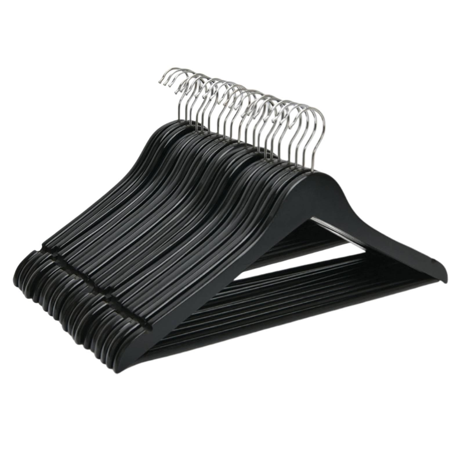 Juego de 20 Perchas Giratorias, Ahorran Espacio, Antideslizantes, de Plástico, para Pantalones Y Camisas, Adecuadas para, Negro, Individual