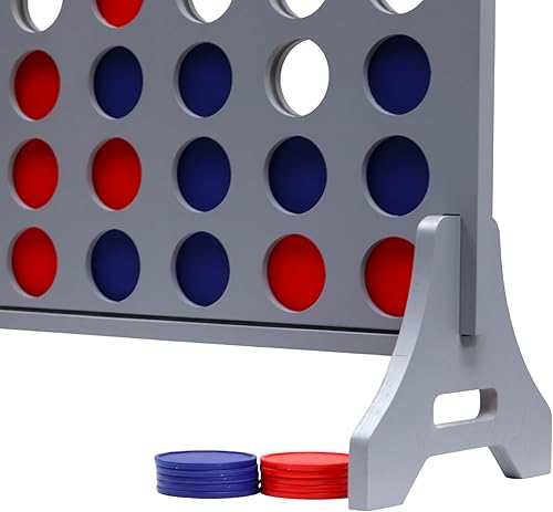 Vista 2 de Tailgating Pros Cuatro en una fila gris premium con funda de transporte Juego de patio al aire libre de gran tamaño Conecta varios discos seguidos