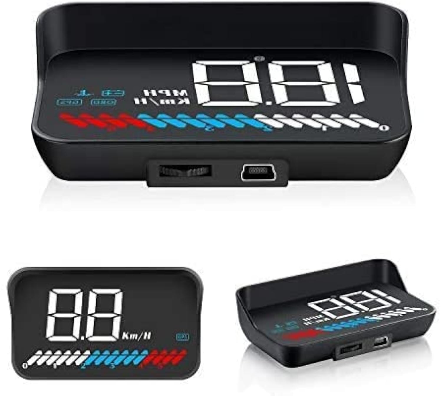 M7 Car Dual Mode Head-Up Display, OBD2 Car GPS HUD, Auto Speedometer HUD for Car with Warning Alarm by OBD2 & GPS, Windshield Projector Over-Head Display, Compatible with All Cars and Trucks-image-7