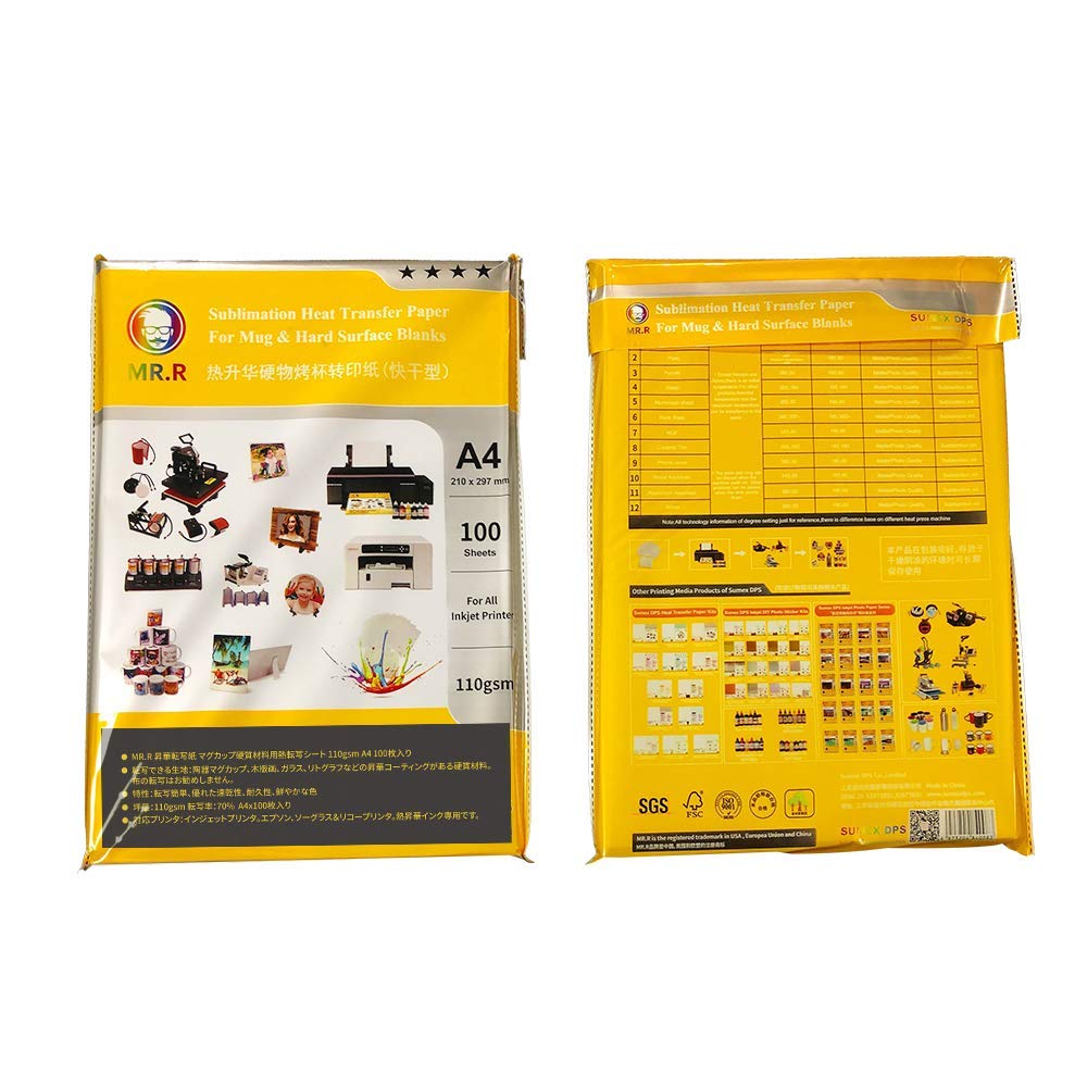 Amazon | MR.R 昇華転写紙 マグカップ硬質材料用熱転写シート 110gsm