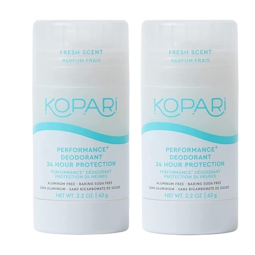 Kopari Desodorante deportivo sin aluminio  Performance Plus 24 horas de protección contra olores Athletic Fresh Scent paquete de 2  Vegano, libre de disponible en Yaxa Costa Rica