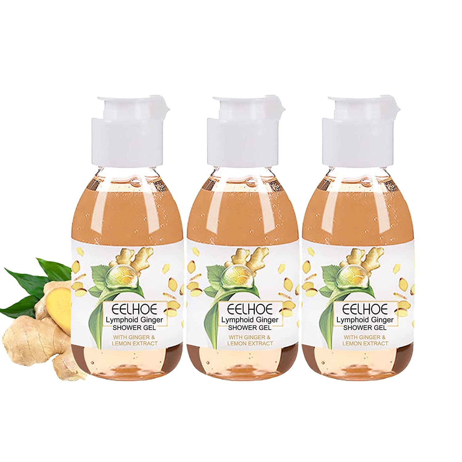 SLIMORY Lymphoid Gingerol Shower Gel, 50ml Ginger Lymphatic Drainage Shower Gel, Natural Organic Oilatum Shower Gel For Rejuvenating The Skin (3pcs)