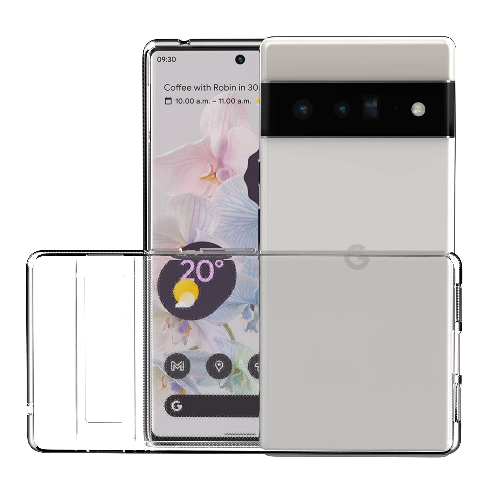 Custodia AICEK Per Google Pixel 6 – Silicone Morbido Trasparente Con Bordi Neri Antiurto - 3