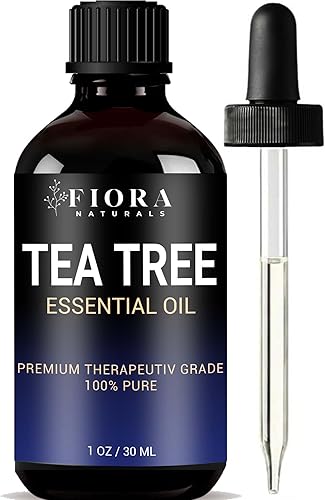Fiora Naturals Aceite de árbol de té para piel, cara, cabello y uñas de los pies - Aceite esencial de árbol de té 100% puro para humidificador,