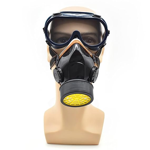TORIOX AntiDust Spray Chemical Gas Single Cartridge Respirator with Goggles Reusable Filter