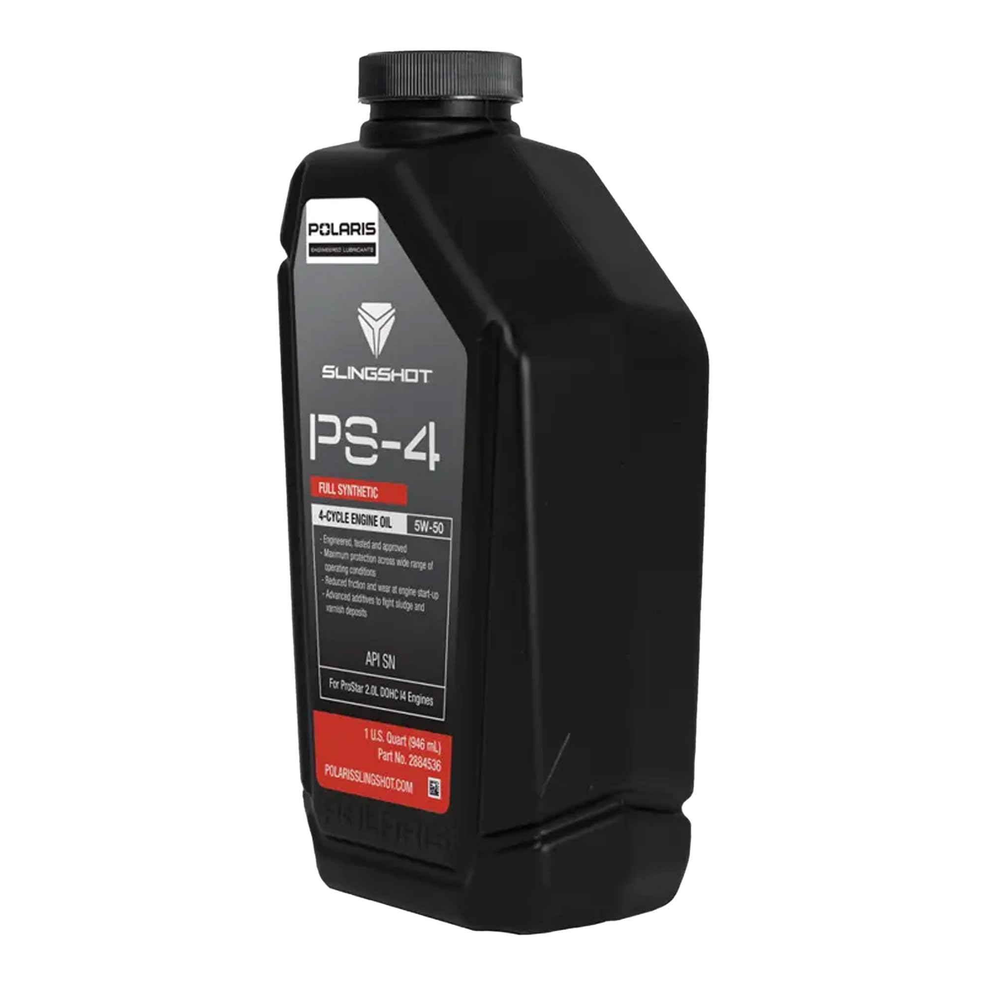 PS-4 Full Synthetic Oil 5W-50 1qt Bottle 2884536 Polaris Slingshot 4-Cycle Engine Oil