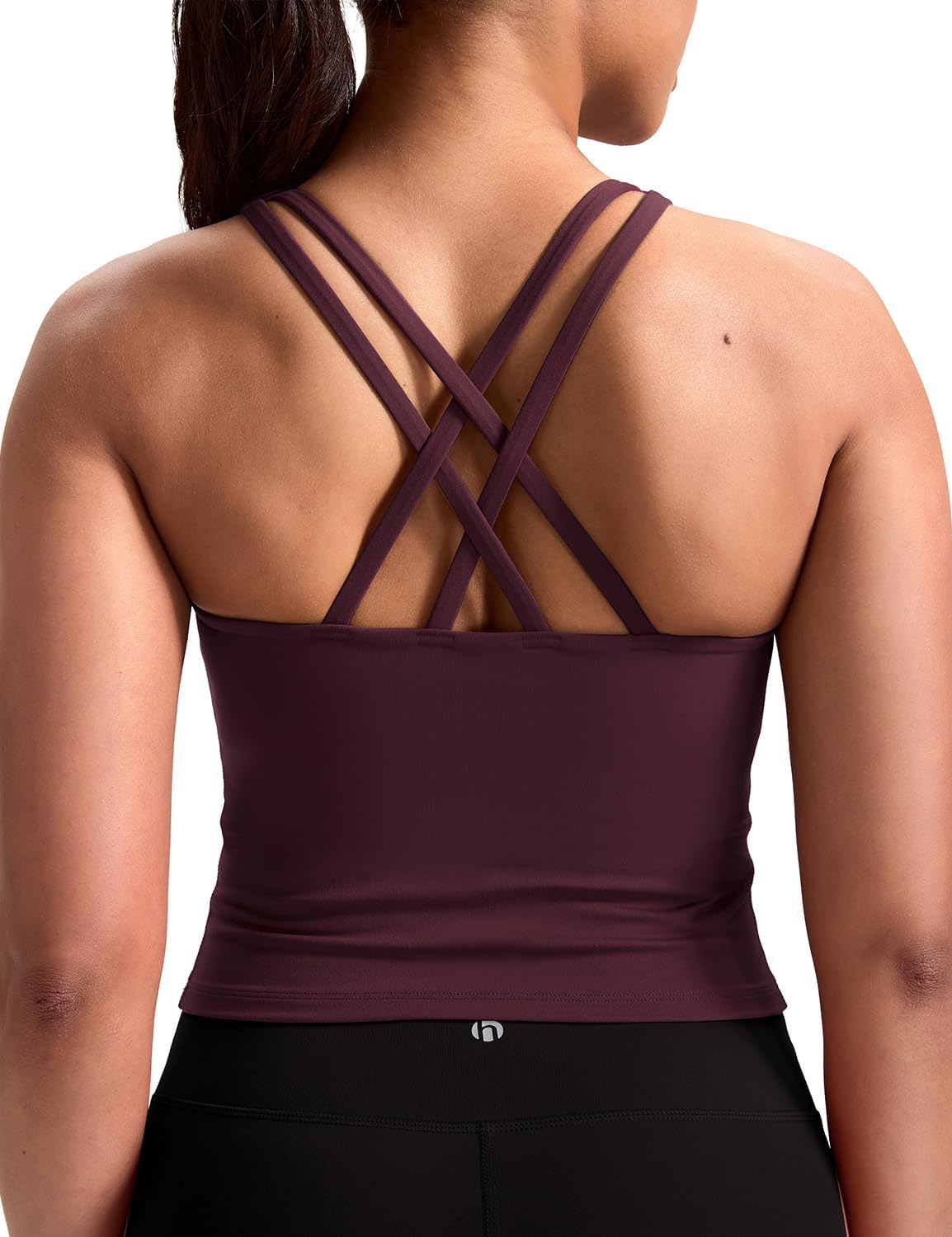 HeyNuts Longline Zeal Bras Medium Impact Wirefree Sports Bras Workout Crop Tank Tops with Removable Pads, A-D Cups