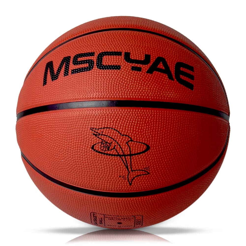 MSCYAE Basketball Size 5, Basketball for Children, Mini Basketball Size 3 Ideal for Youth Children's Hands, Outdoor Basketball (Brown, 5)
