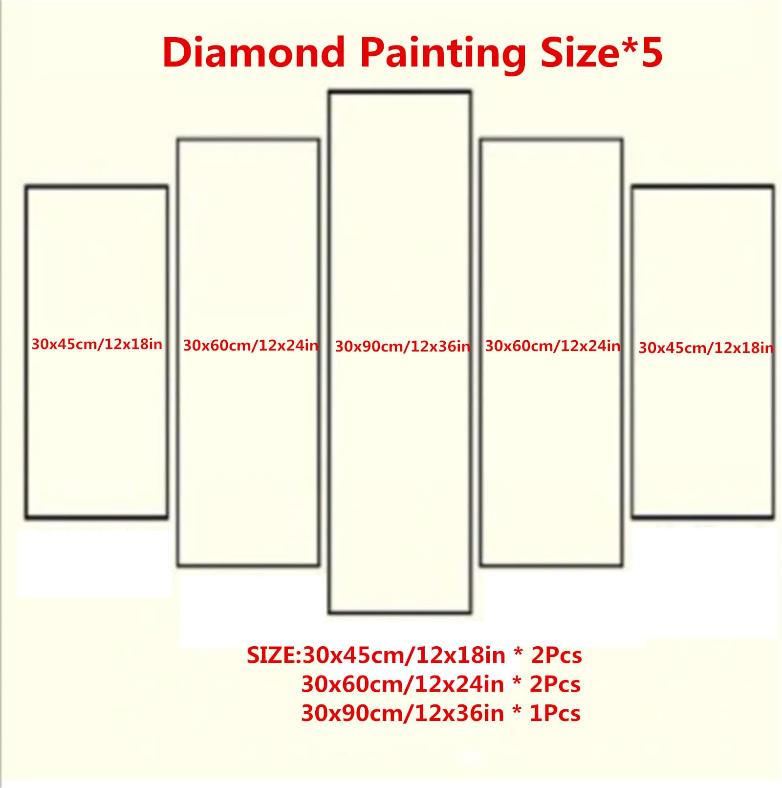 Diamond Painting 5 Pièces Scénario de cascade Peinture Diamant adulte Point de Croix Kit Complet, Broderie Diamant Painting Grand Format Puzzle Art pour Décoration Maison Cadeau 150x90cm E-8489