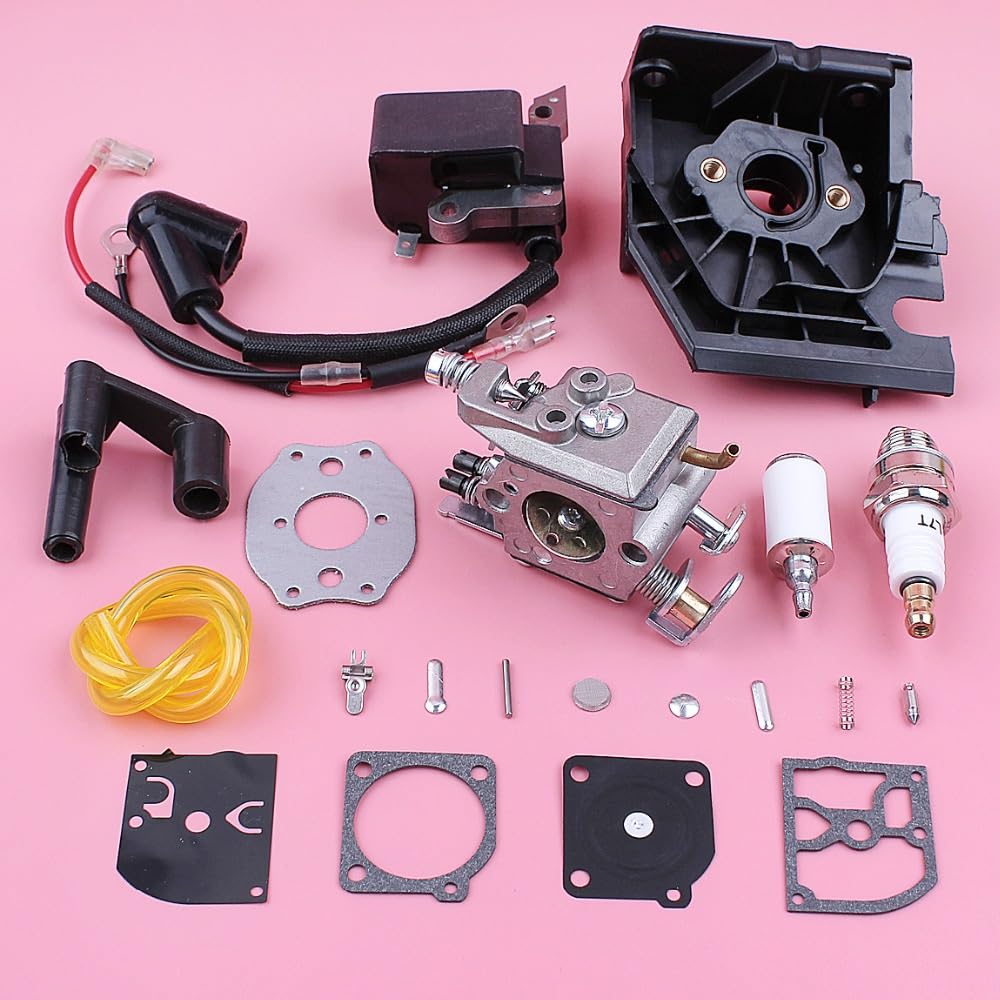 Herramientas de jardín Carburetor Bobina de Encendido del carburador for Husqvarna 136 137 141 142 Filtro de Combustible Línea de Filtro de la línea del Adaptador de la ara