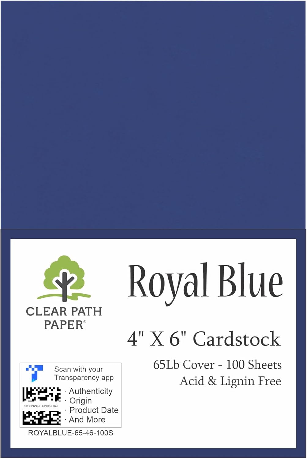 Royal Blue Cardstock 4 x 6 inch 65Lb Cover 100