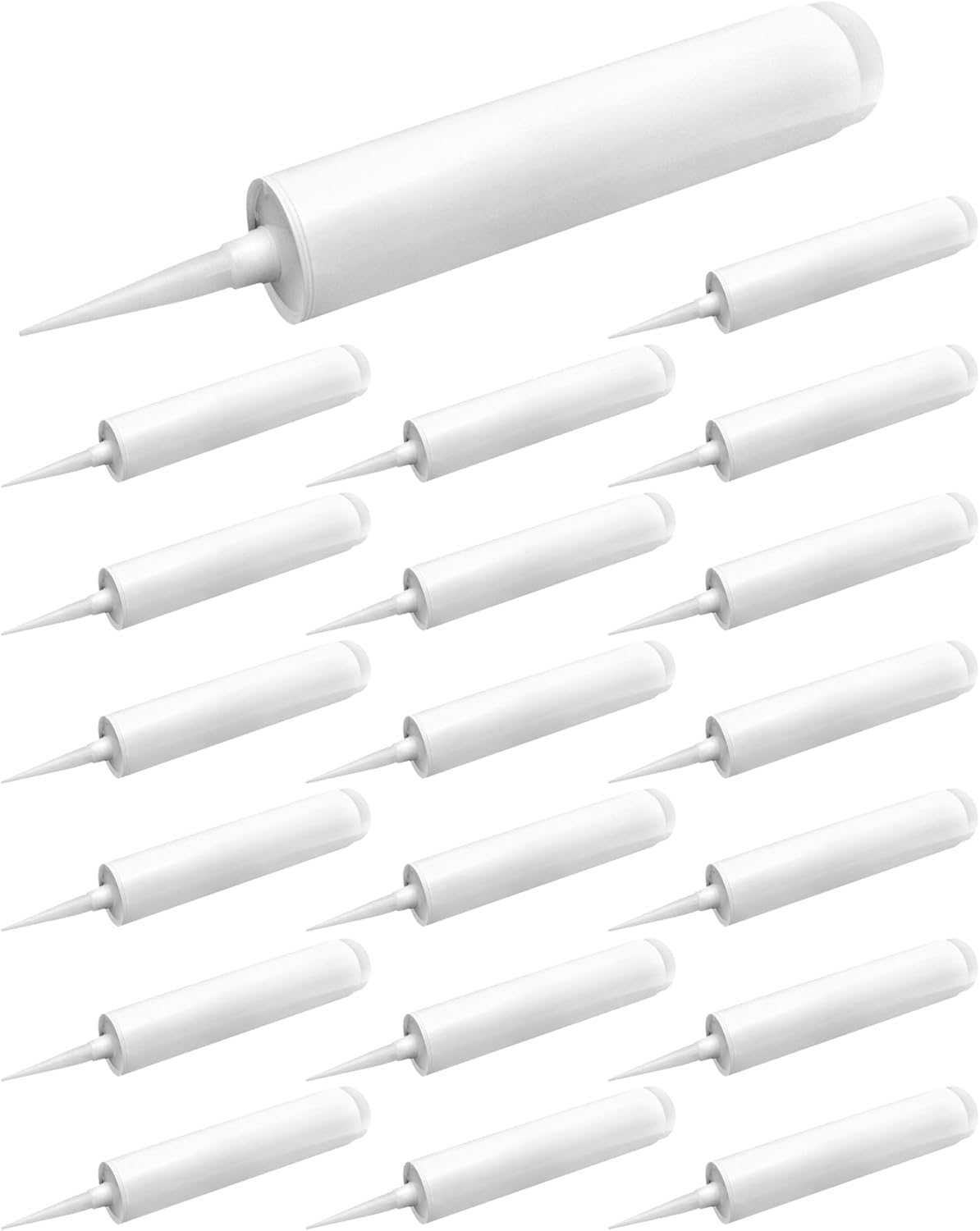 QWORK Empty Caulk Tube, 20 Pack 10 oz. Empty Plastic Caulking Cartridge