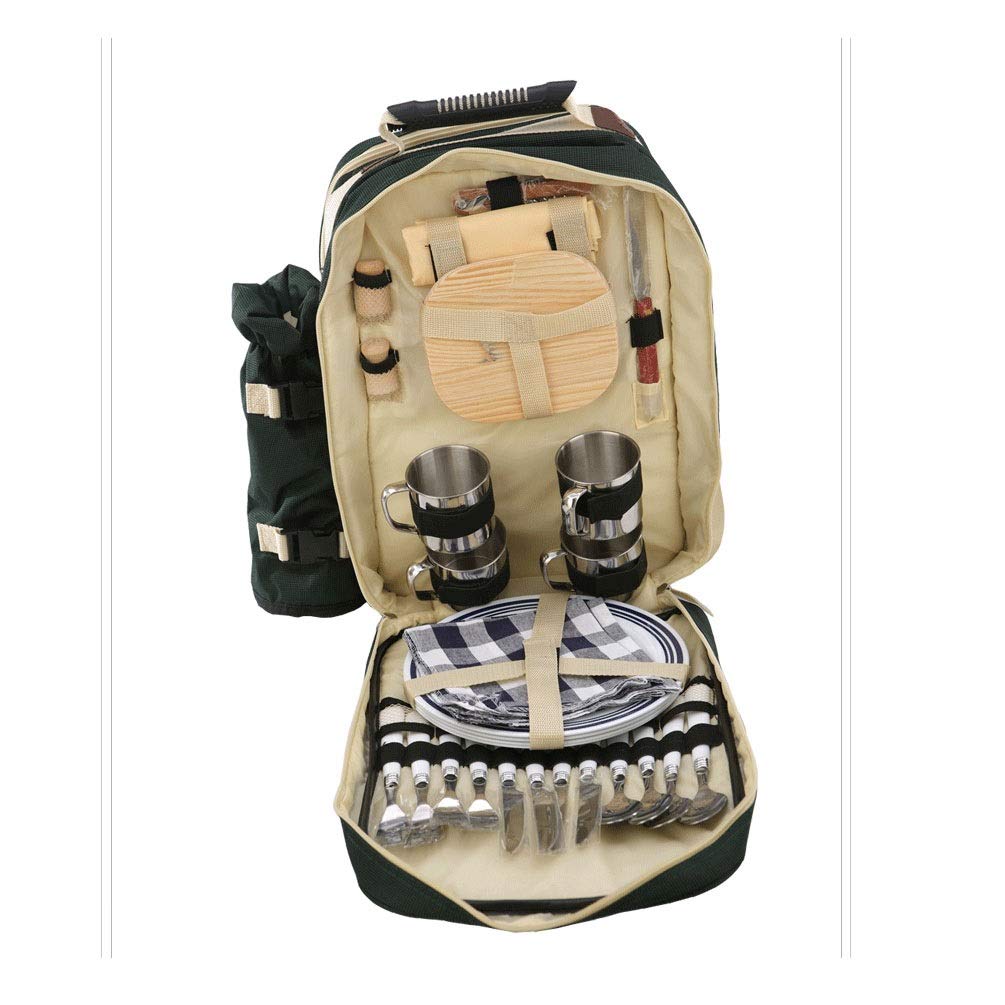 Borsa da Picnic per Quattro Persone, Campeggio Portatile e Zaino da Campeggio, utilizzato per Il Cibo da Mantenere Caldo o Freddo, utilizzato per Picnic/all'aperto/Barbecue/Campeggio /