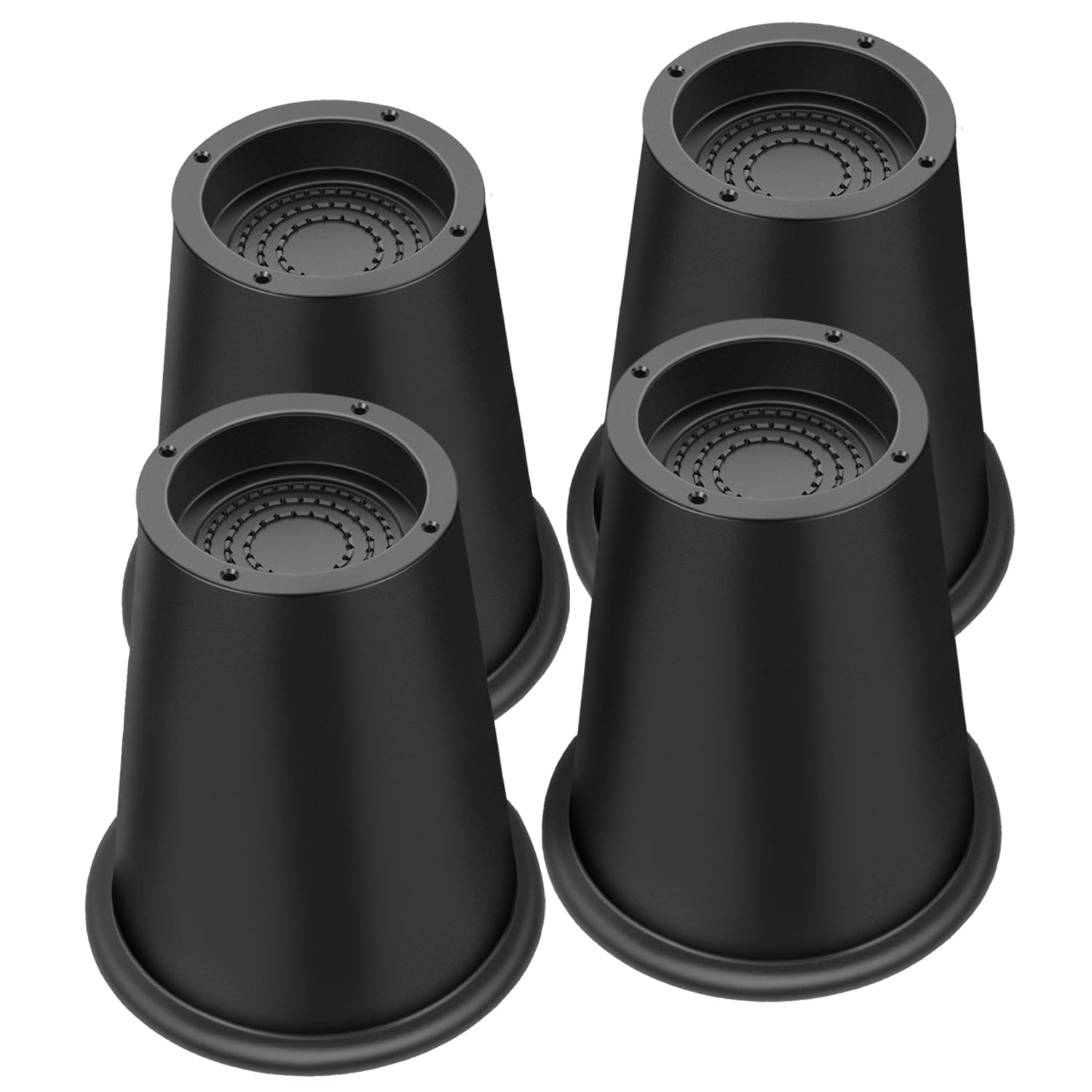 Bed Risers 6 Inch Heavy Duty, Round Furniture Risers for Bed Desk Table Sofa Couch，Bed Lifts Risers, Support up to 6000 Lbs(New 4 Pack Black)