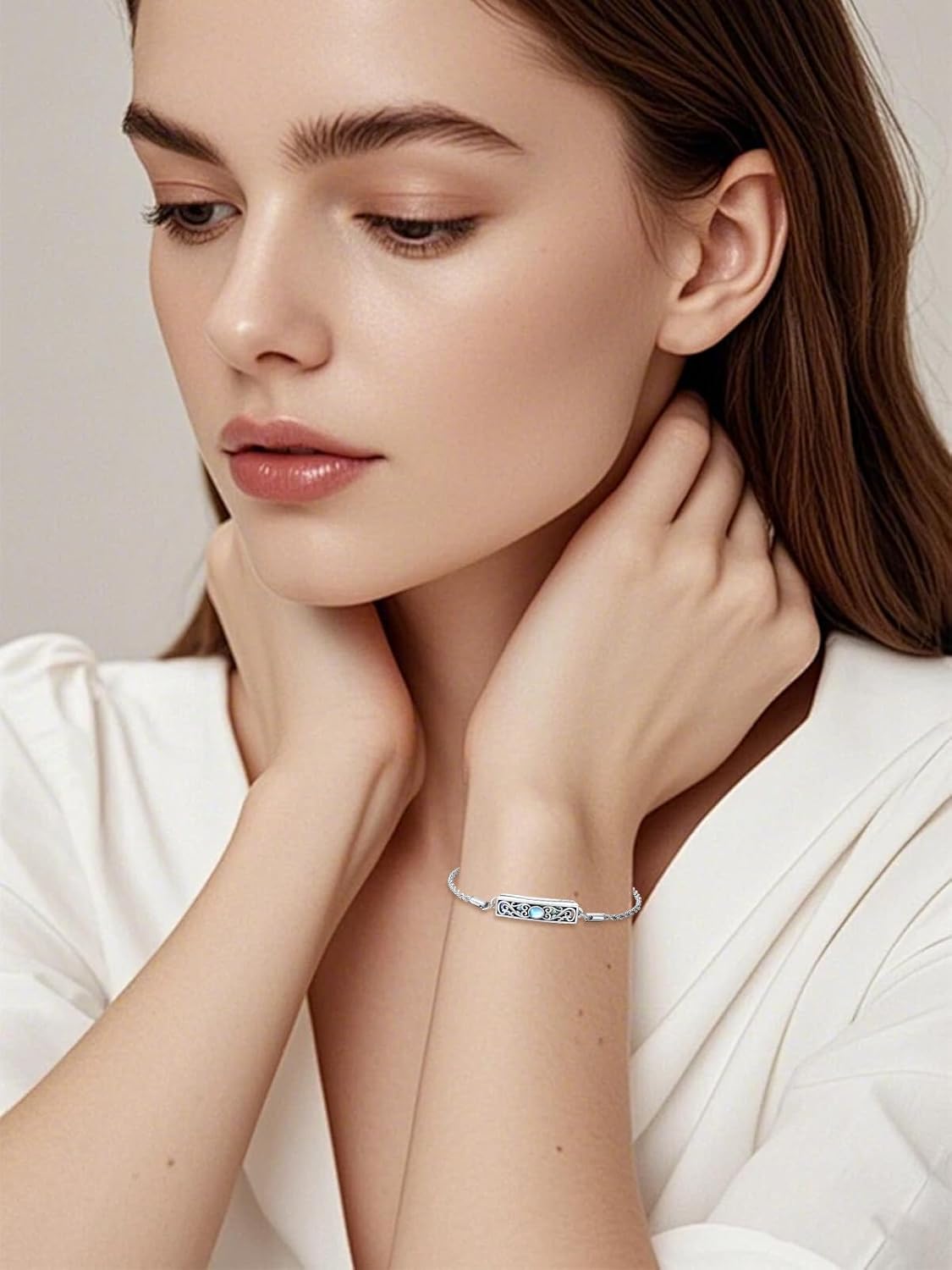 WINNICACA Urn Bracelet for Ashes 925 Sterling Silver Abalone Shell Sunflower/Butterfly/Turtle Cremation Jewelry for Ashes Keepsake Pendant Locket Bracelet for Women Christmas Gifts - Image 3