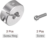 Vista 3 de HARFINGTON Collar de eje de 2 piezas de 0.236 in de diámetro de aleación de aluminio con tornillo dividido collares de abrazadera, 0.787 in