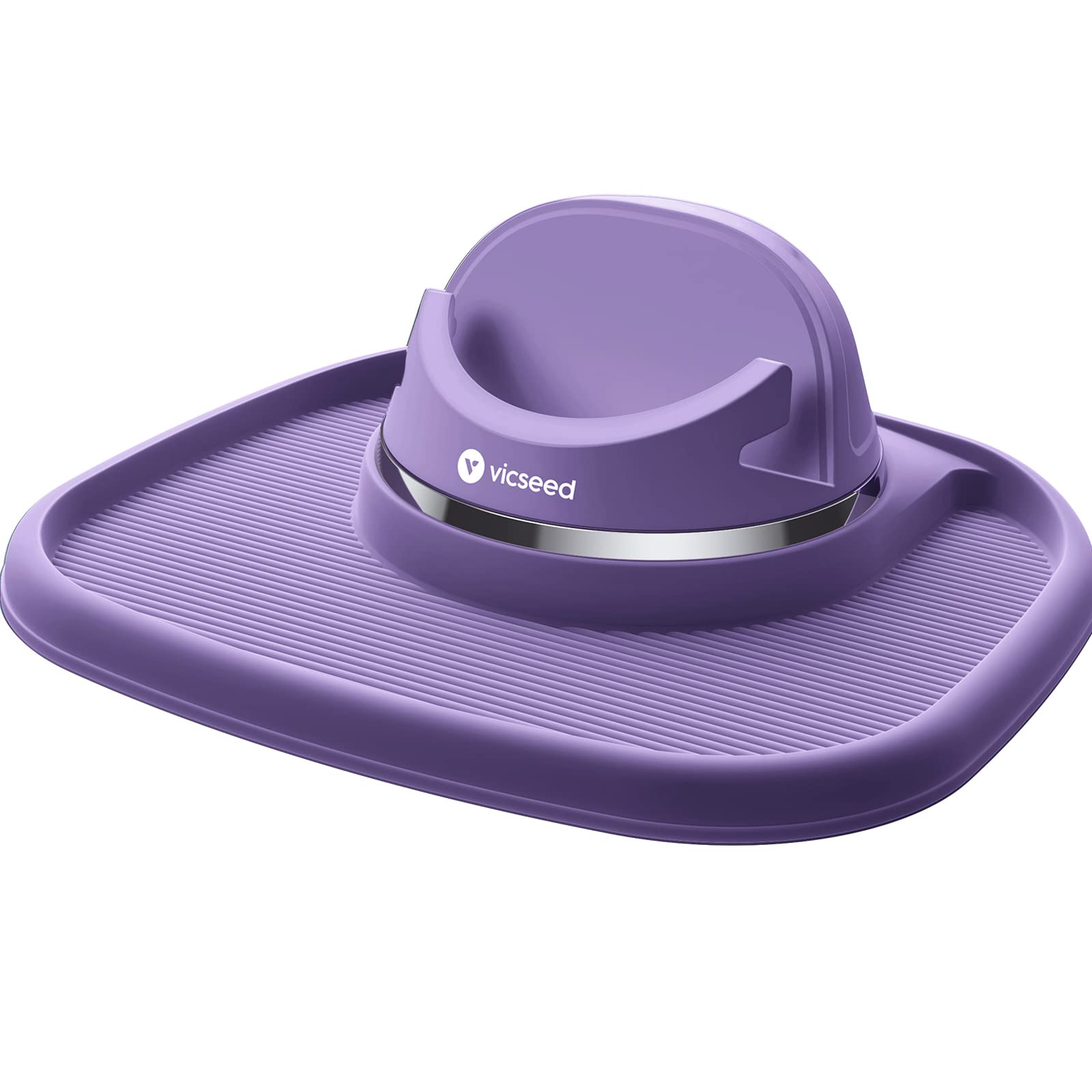 VICSEED 2023 Upgraded Dashboard Phone Holder Car [Ultra Steady & Easy] Phone Mount for Car Dashboard Pad Mat Anti-Slip Silicone Car Phone Holder Mount Fit for iPhone Samsung All Phones (Purple)