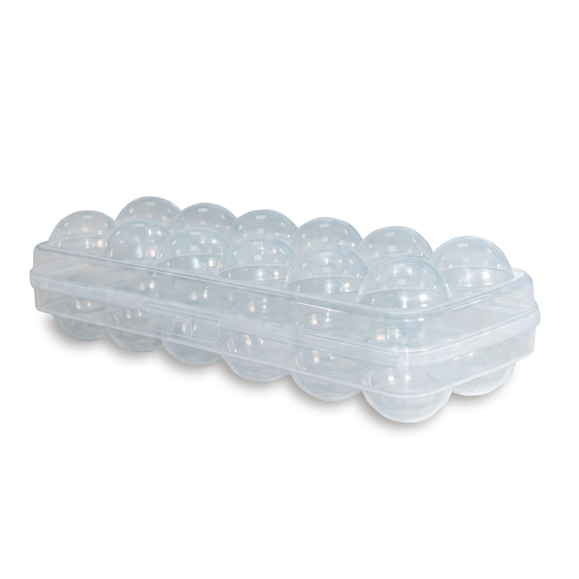 Libbi Lou Clear Egg Storage Box | Covered 12 Egg Holder for Refrigerator | Single or Two Set | Stackable Plastic Tray | BPA-Free Transparent Container