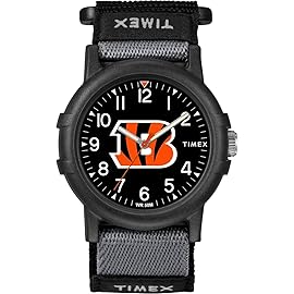 Timex NFL Recruit 38mm Watch - Cincinnati Bengals with Black Fabric Strap