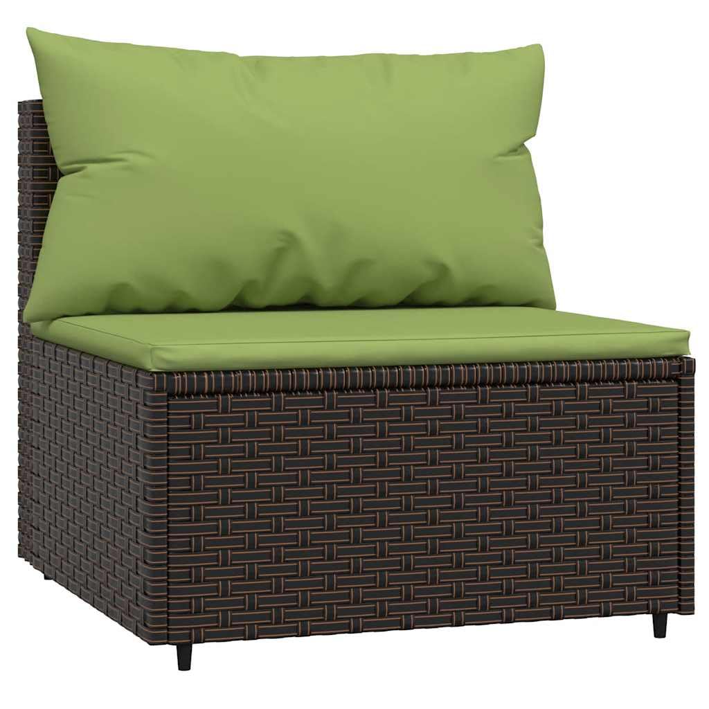 Générique Salon de Jardin 4 pcs avec Coussins Marron Résine tressée,Meubles,Mobilier de Jardin,Sièges de Jardin,Canapés de Jardin,Brun,26.7 KG,319829