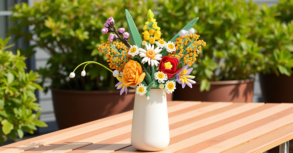 Amazon.com: Flowers Bouquet Building Set, 1070PCS Artificial Plant