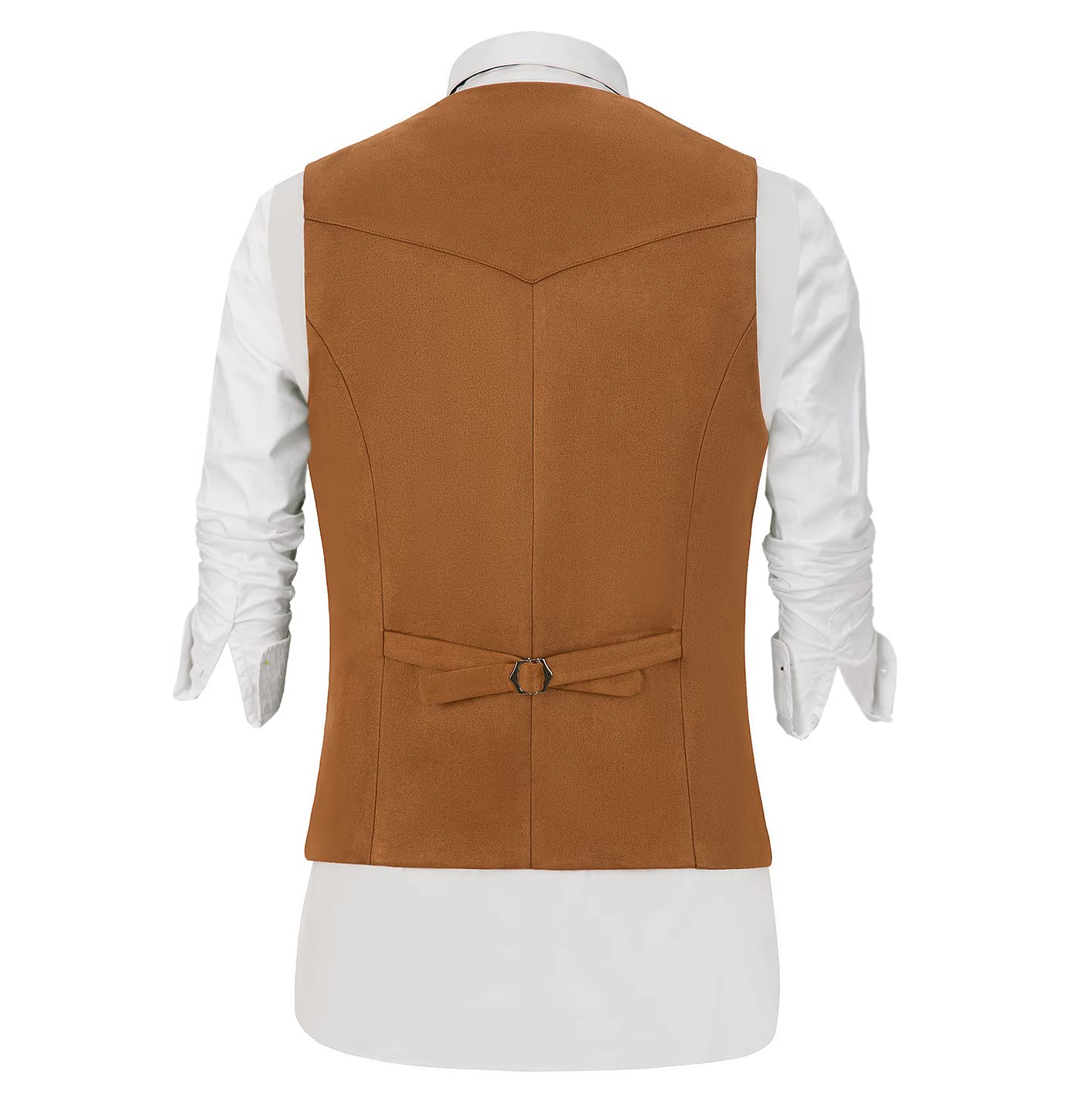 Tuikayoo Gilet de costume en daim pour homme, style cowboy, Western, coupe normale
