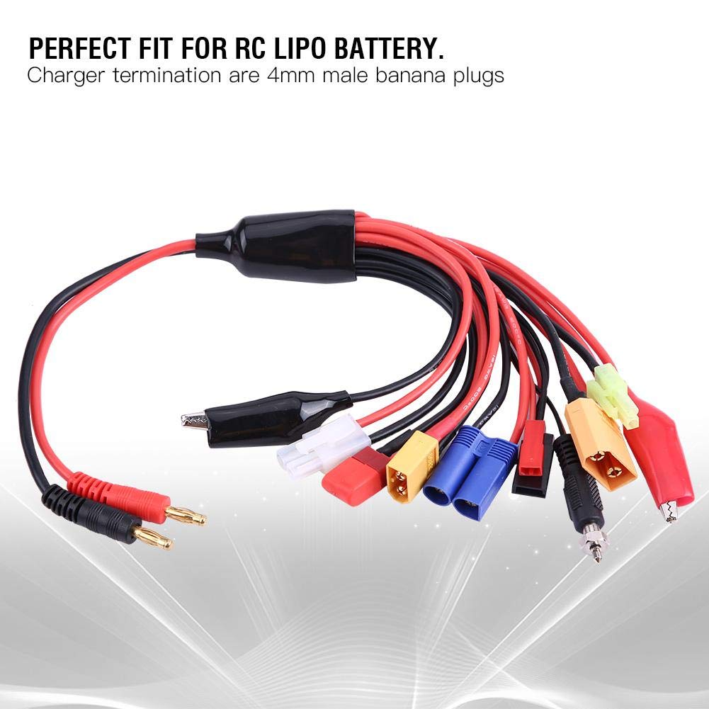 11 w 1 RC Kabel ładowarki Lipo, adapter do wielu wtyczek ładowarki Kabel do ładowania konwertera z wtyczką bananową 4 mm