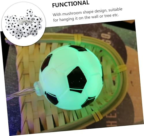 Miniatura 2 de FONDOTIN Cadena de luces de fútbol para niños, mini luces de hadas de Navidad, decoraciones al aire libre, luces de hadas de fútbol, novedad,