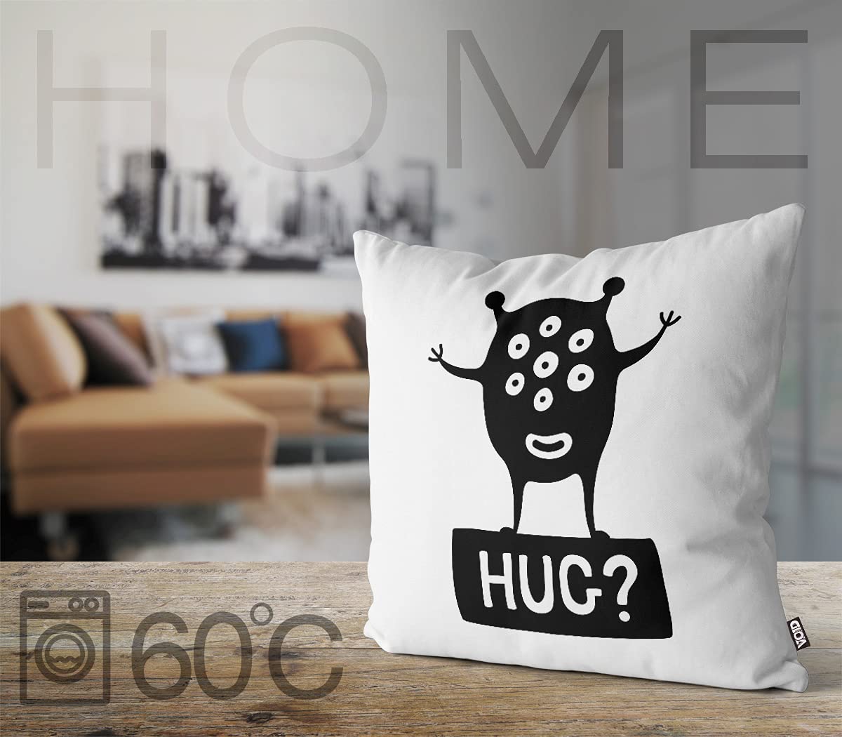 VOID Außerirdischer Alien Cartoon Kissenbezug Kissenhülle Sofakissen Kissen Deko Outdoor-Kissen Dekokissen, Kissen Größe:60 x 60 cm