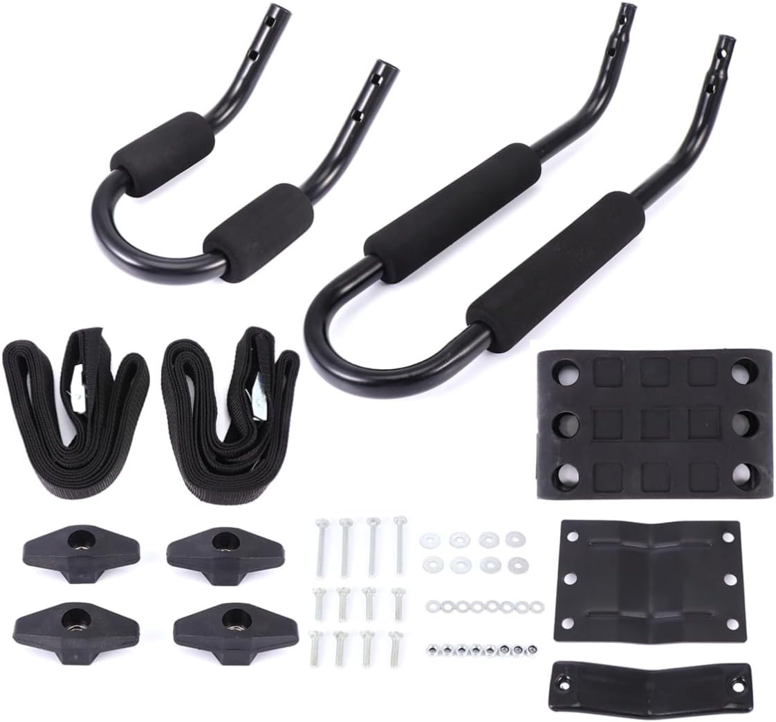 Kayak Roof Rack Carrier 2pcs Set Heavy Duty Car Luggage Roof Rack for SUV and Truck Crossbar Detachable Canoe Surfboard Carrier for Outdoor Recreation